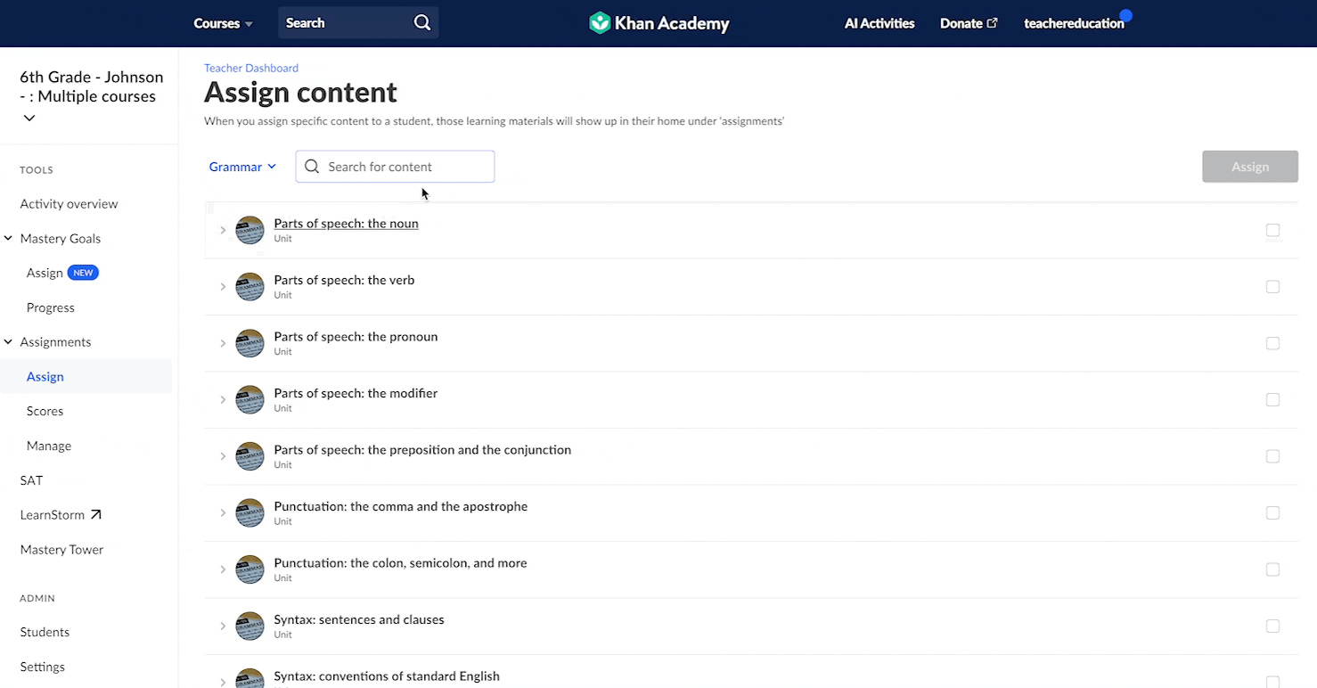 how to create school assignment