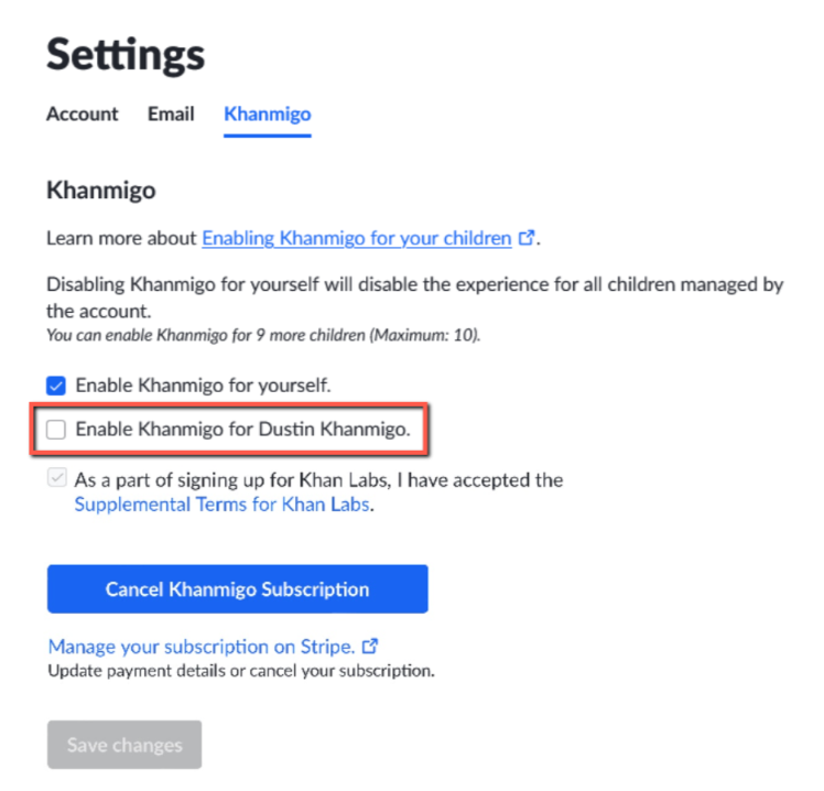 How Do I Enable Or Disable Khanmigo On My Child's Account? – Khan ...