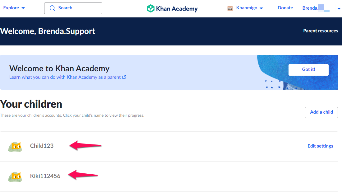 How do I view my child's profile? – Khan Academy Help Center