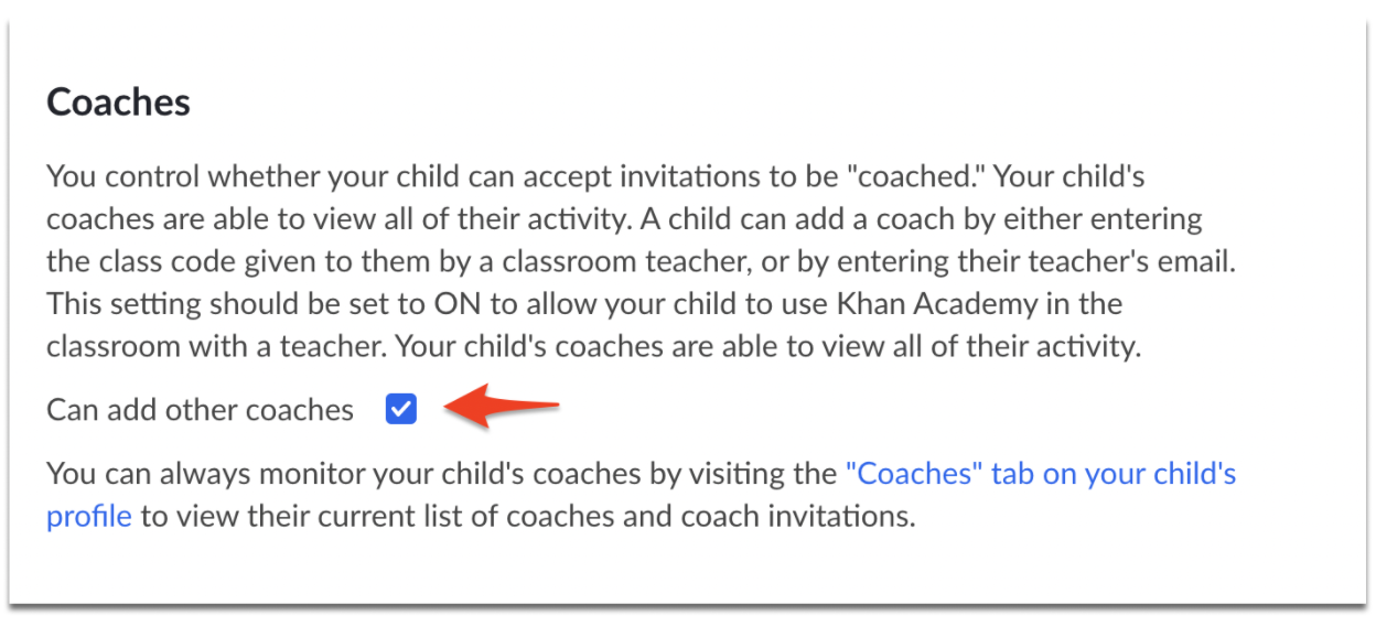Schermafbeelding optie 'kan coaches toevoegen'